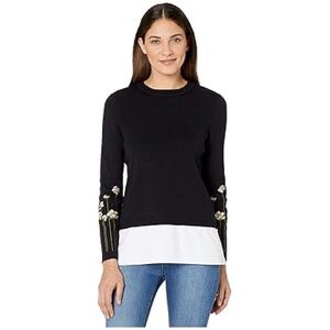 Ted Baker Evetta Pearl Embroidered Mockable Jumper Sweater in Navy Size 5